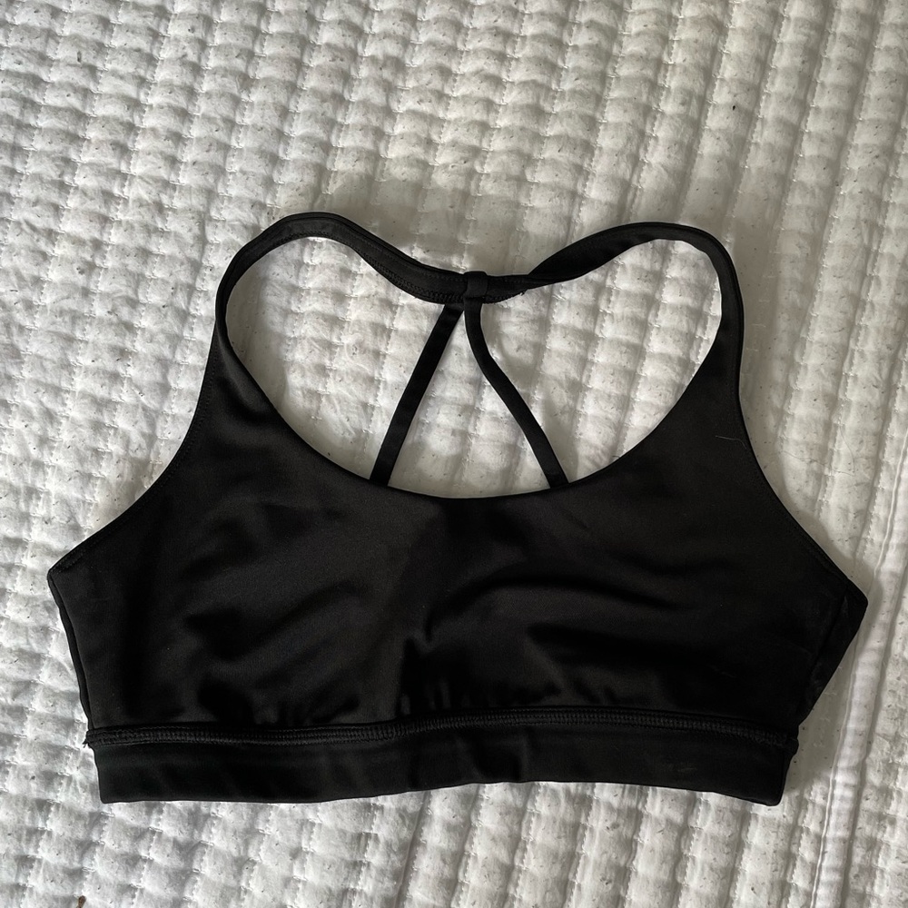 reebok black sports bra